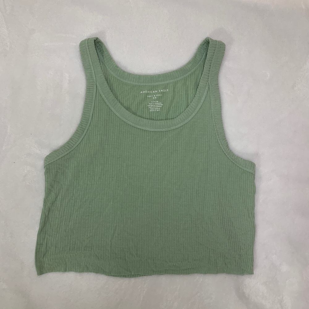 Sage green cropped tank